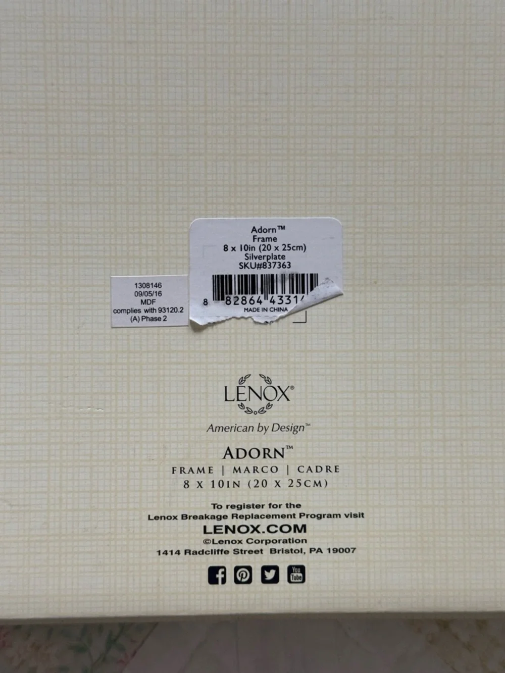 Lenox “adorn” 8x10